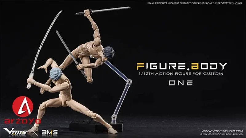 VTOYS X BMS VB002 VB003 1/12 Male Muscle Joint Body White Yellow 16.5cm Super Flexible Action Figure Articulated Model Doll - Image 5