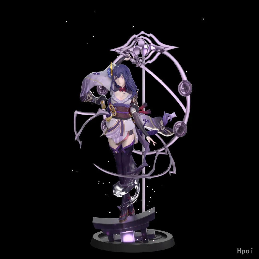 23CM Anime Game Genshin Impact Raiden Shogun Figure Cute Cool Anime Model Toys Gifts Collection Action Figure  Ornaments PVC