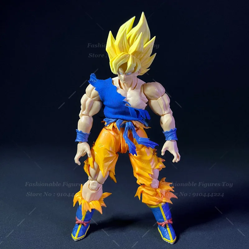 SHF 1/12 Men Soldier Vest Super Saiyan 3 Goku Son Goku Dragon Ball Battle Damaged Top T-Shirt Fit 6Inch Action Figure Body - Image 6