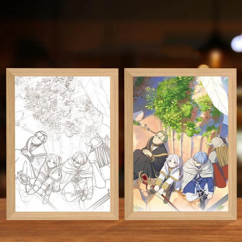 Anime Character Photo Frame Frieren: Beyond Journey's End LED Bedroom Decor Frieren Himmel Birthday and Christmas Gifts Toy - Image 3