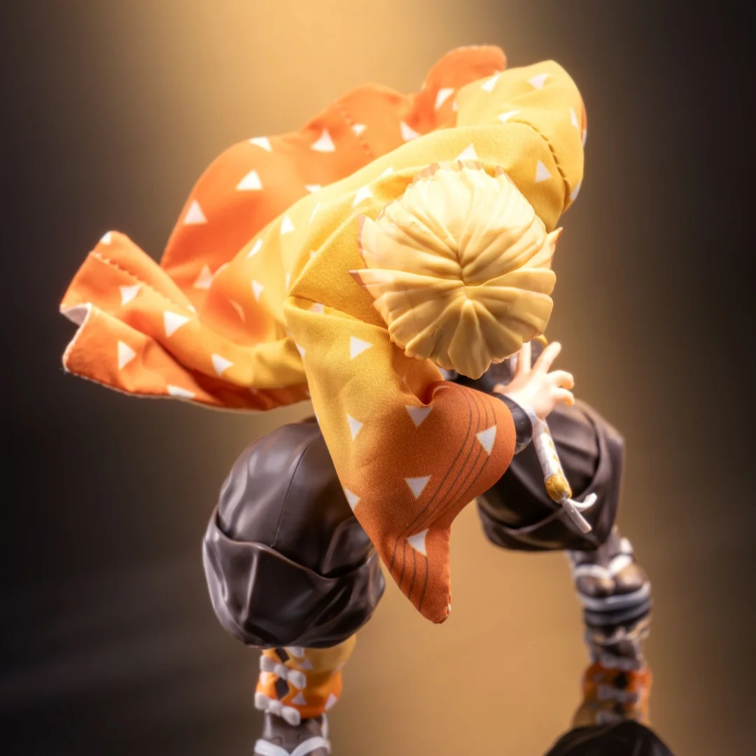 Demon Slayer Shf Anime Handmade Agatsuma Zenitsu Cloak kimono and feather weaving Built In Iron Wire Is Suitable for 1/12 Toy - Image 4