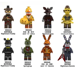 8Pcs FNAF Game Action Figure Toys Ornaments Assembled Toy DIY Model Game Peripheral Desktop Decoration Childrens Birthday Gifts