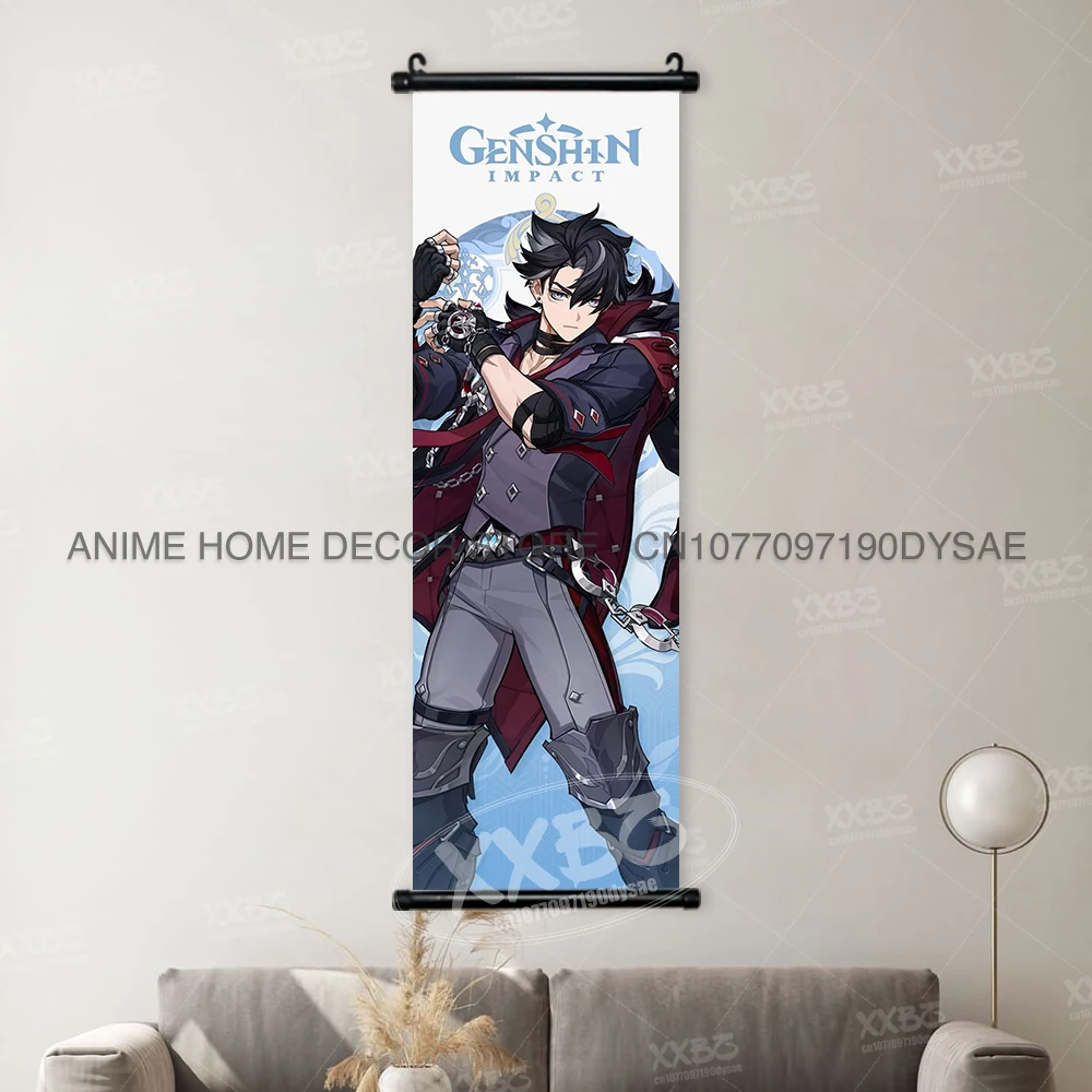 Genshin Impact Poster Arataki Itto Scroll Decorative Picture Barbara Home Decor Sucrose Wall Art Kamizato Ayato Hanging Painting - Image 11
