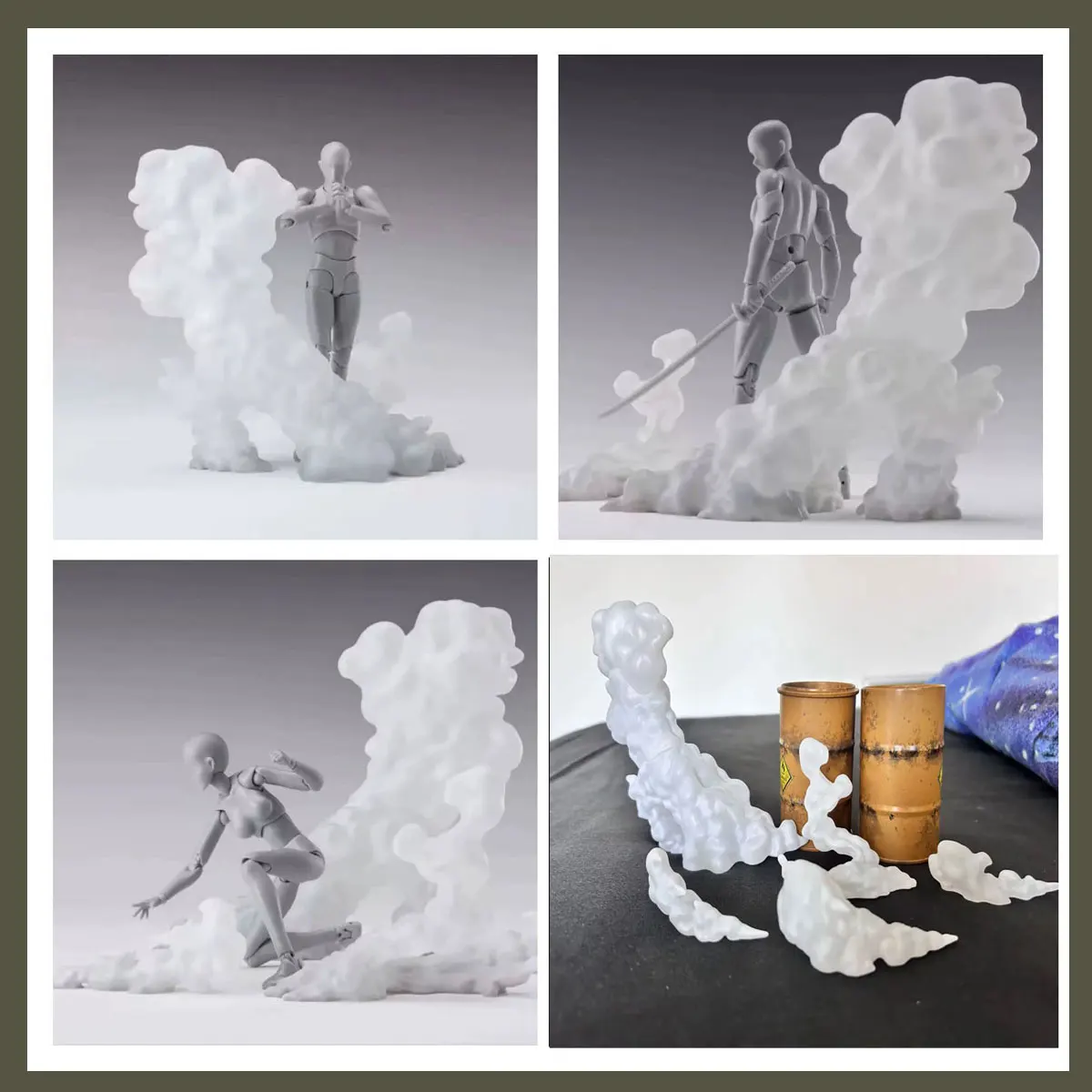 New Series The Smoke Effect Effect Piece White Ver. Action Anime Figures Collection Ko Model Custom Toy  Photography Accessories