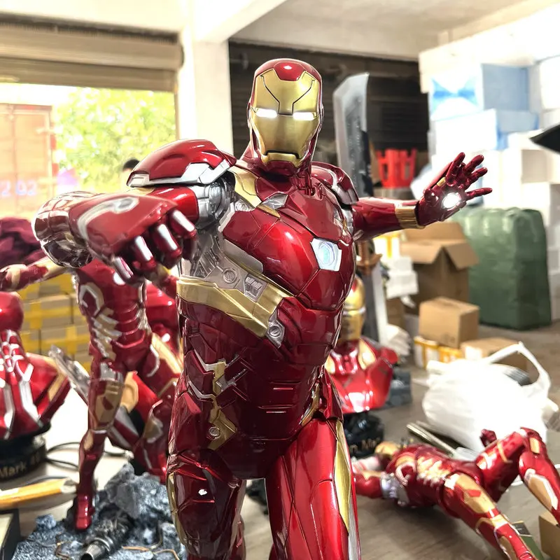 Marvel Avengers Iron Man Mk46 Led Light Up Action Figure High Detail Collectible Model Room Decoration Surprise Gift For Fans