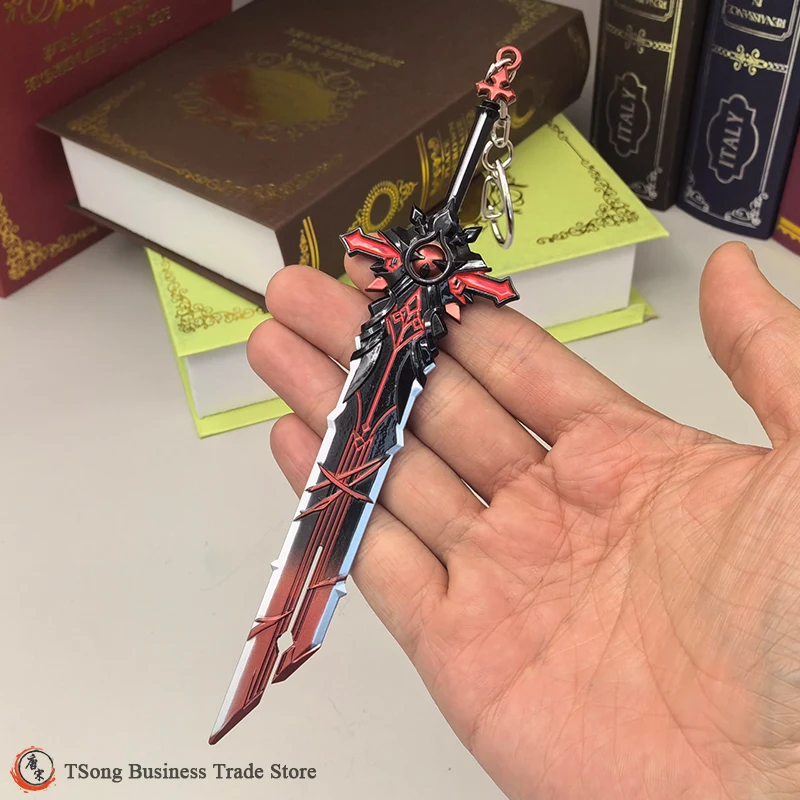 Genshin Impact Diluc‘s Wolf‘s Gravestone Full Metal Replica 17cm Detailed Collectible Model Keychain for Cosplay Display Jugue - Image 3