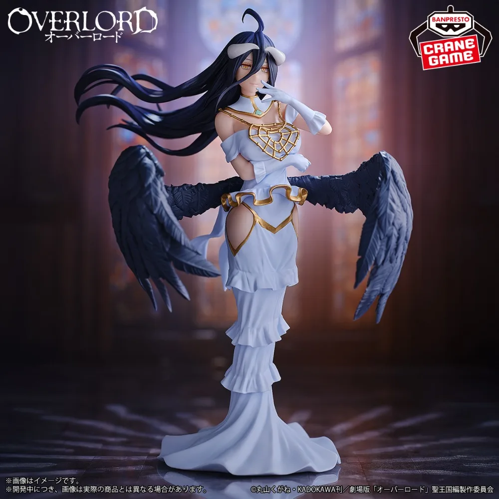 In Stock Bandai Original Genuine Anime Overlord IV Albedo Pure White Demon 20cm Collections Model Toys Banpresto Figures Gift