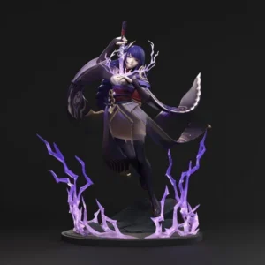 In Stock The God Of Thunder Around Raiden Shogun Anime Genshin Impact Thunder Game Model Decoration Raiden No Inazuma Tono