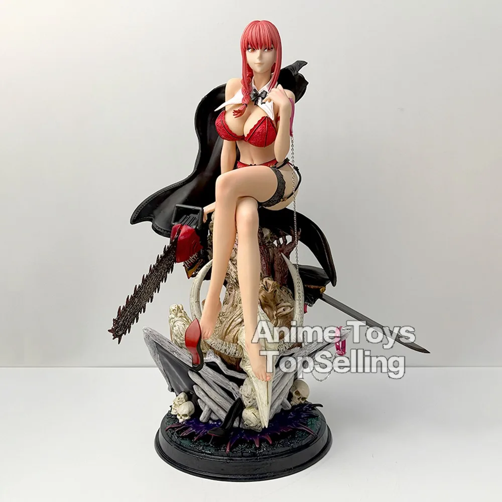 46cm/18.11in Anime Chainsaw Man Figure Makima Action Figures Pvc Statue Desktop Ornamen Collection Model Toys Gifts
