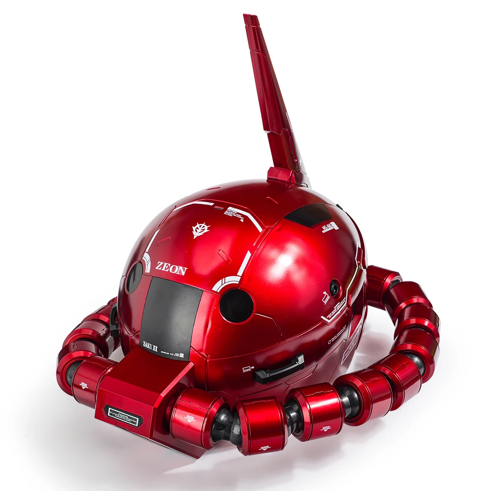 New Xingjie Spray Car Paint Transparent Red Zaku Helmet Wearable With Water Decals Base Stand And USB Charging Cable Ornament - Image 3