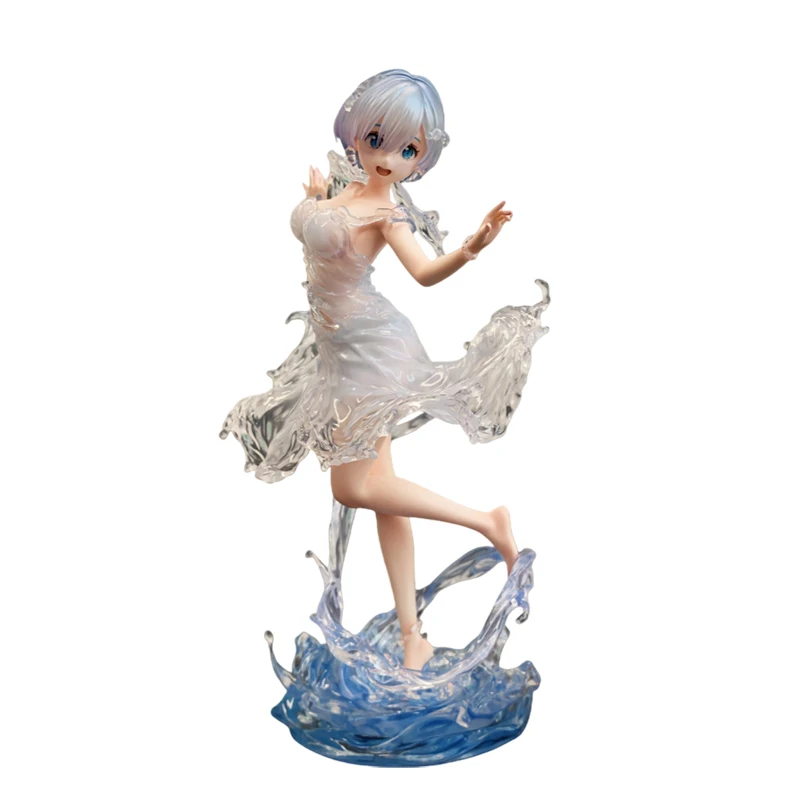 New 24cm Re:Zero Starting Life In Another World Rem Water Dress Dual Face Replacement Standing Pose Anime Figure Model Toy - Image 6