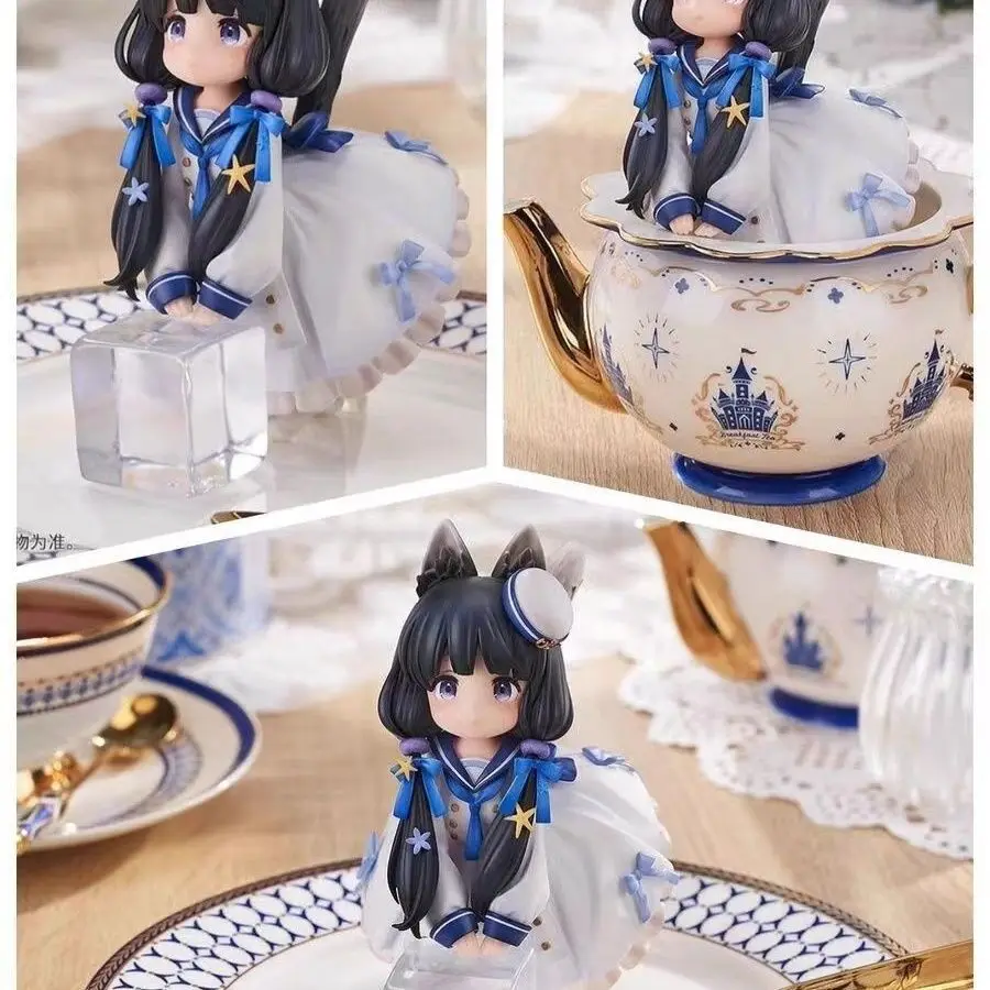 16CM Anime Tea Time Cats Cow Cat Figure Animal Humanoid Kitten Cat girl Model Toy Doll Aciton PictureDecoration PVC