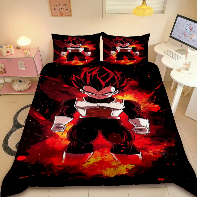 Dragon Ball Teens 3pcs Duvet Cover Set Cartoon Super Saiyan Bedding Set Twin Full Comforter Cover Soft Cozy for Bedroom Decor - Image 12