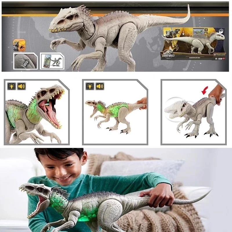 Mattel Jurassic World Indominus Rex Dinosaur Model Camouflage Attack Action Figure Realistic Light&Sound Emission Kids Toy Gift - Image 6
