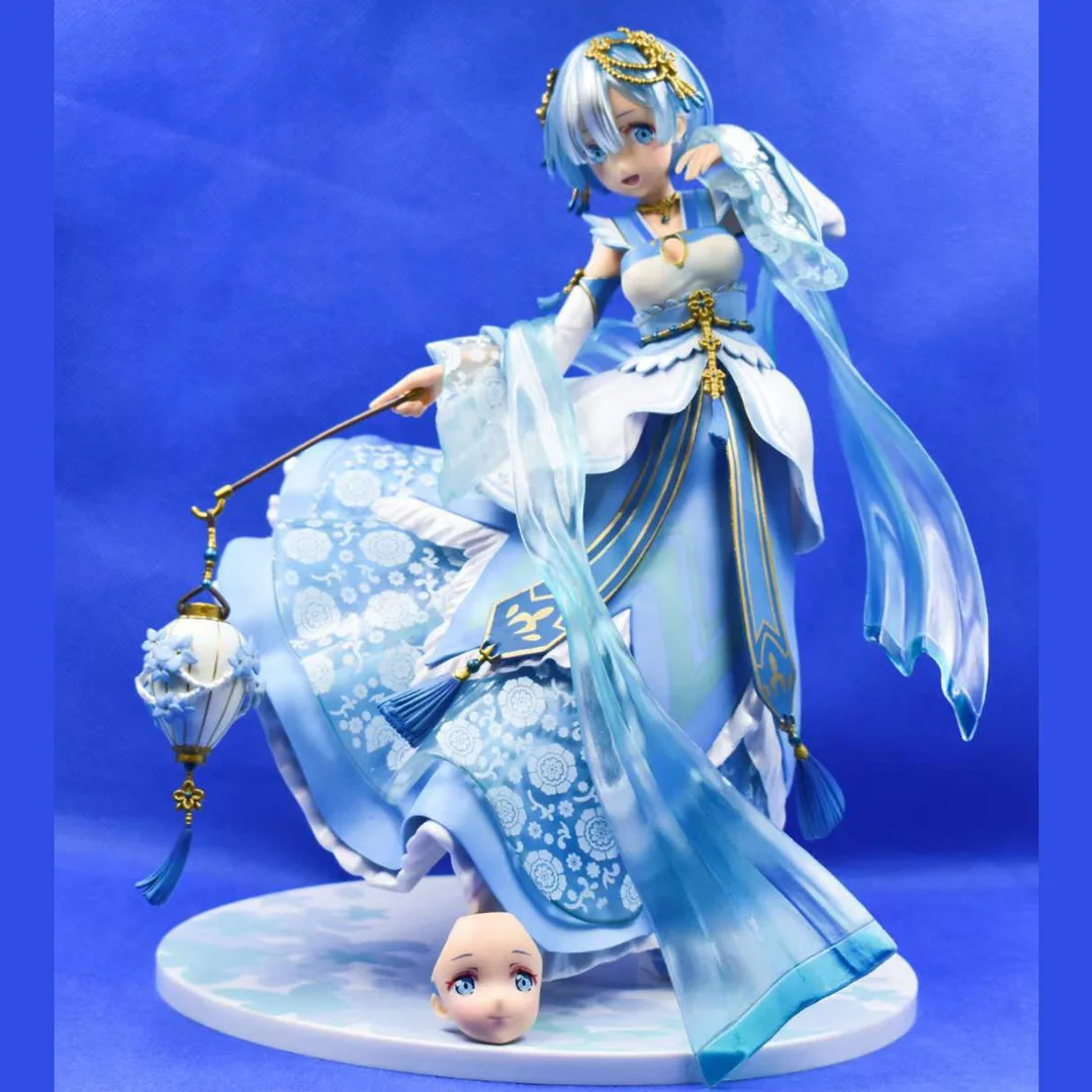 Rem Collectible Action Figure Re Zero Starting Life In Another World Hanfu Style Face Swapable Model With Lantern For Anime Fans - Image 6