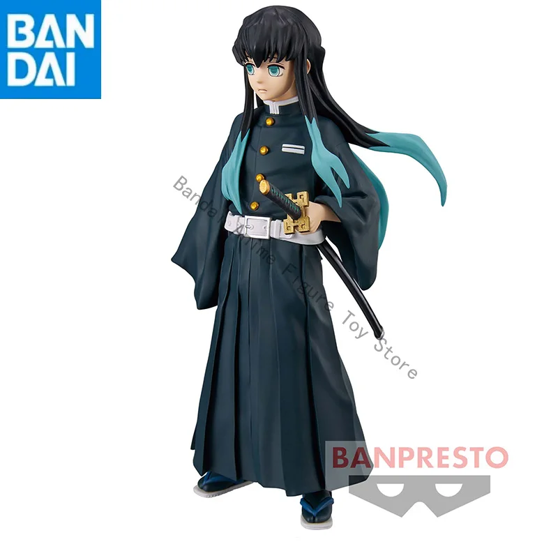 in stock Original Genuine BANDAI NAMCO BANPRESTO Demon Slayer Tokitou Muichirou PVC 15cm Figure model Collector Figurine Toys