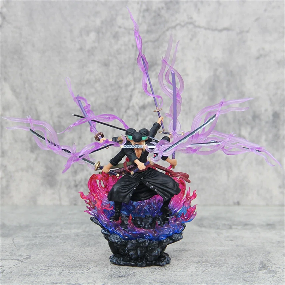 Hot One Piece 24cm Anime Figure  Asura Roronoa Zoro Statue Action Figure Collection Model Kid Toy