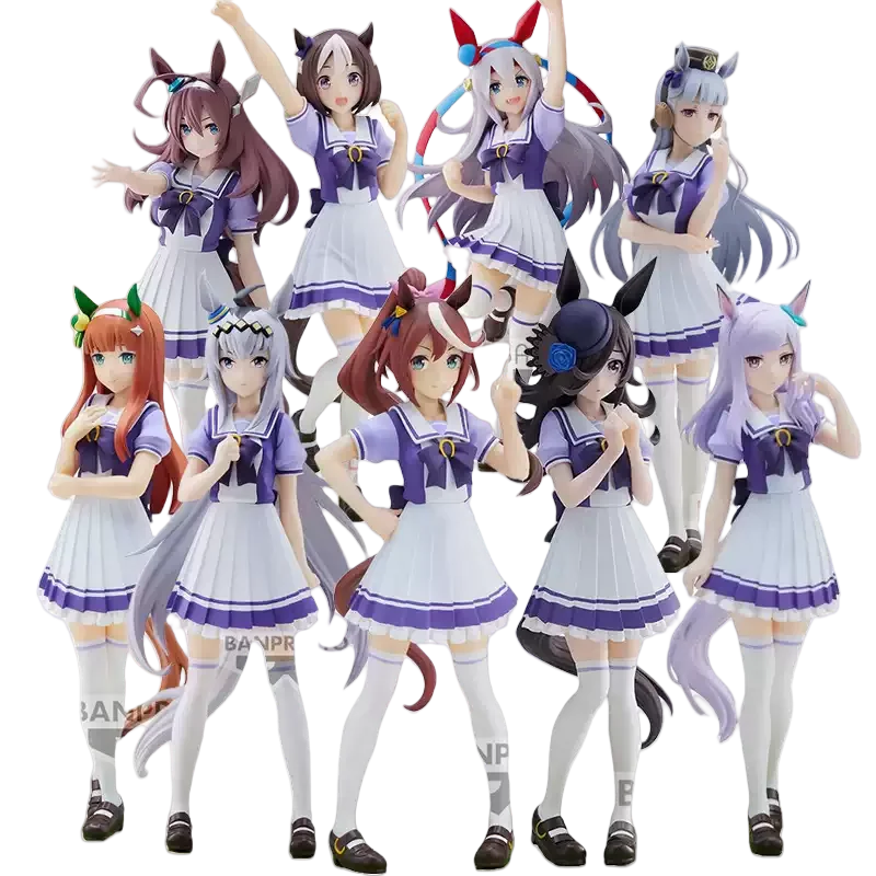 Genuine Bandai Umamusume Pretty Derby Kitasan Black Tokai Teio Tamamo Cross MR.C.B Anime Action Figures Model Toys Gift for Kids