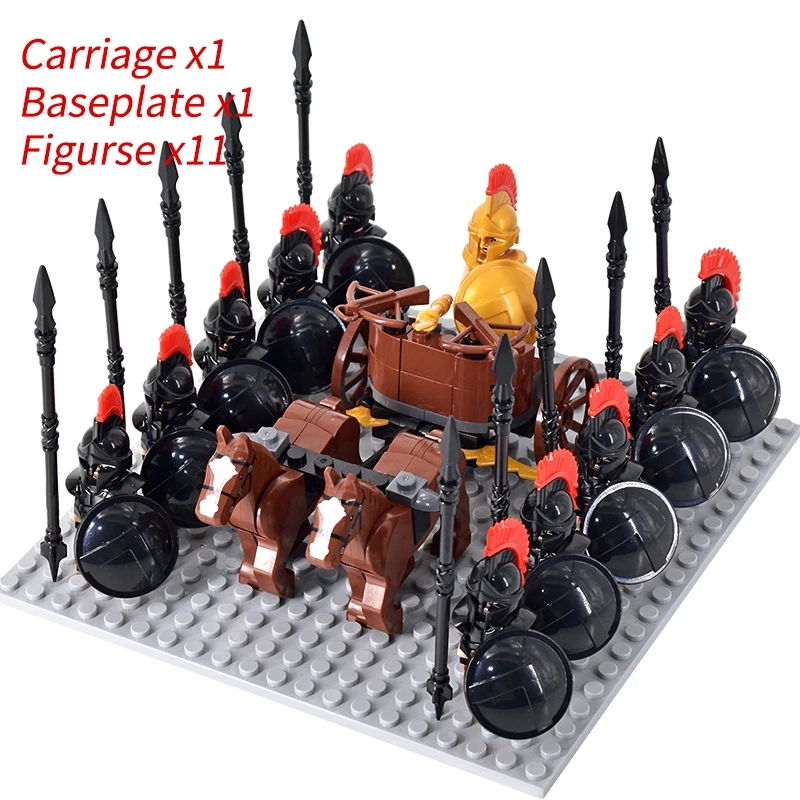 Medieval Knights mini Action Figures Building Blocks Roman Chariot Carriage Soldier War Horse Bricks Toys for Children Gift - Image 7