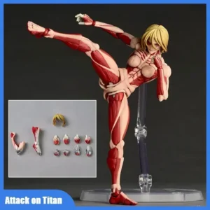 Attack on Titan Annie Leonhart Female Titan Revoltech Figure Nr068 PVC Collectible Model Toy Gift New Yamaguchi
