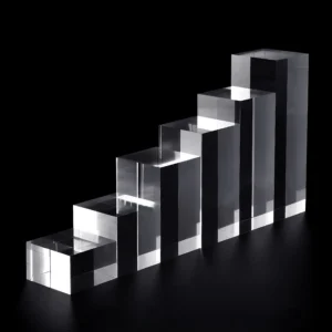 1PC Acrylic Square Display Block Clear Polished Acrylic Cube Solid Display Riser Stand for Jewelry Perfume Collection Figures