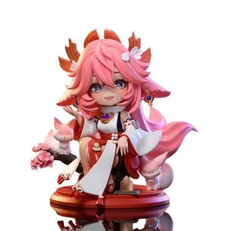 Cute Genshin Impact Figure Figurine Yae Miko Ganyu Hu Tao PVC Model Art Craft Desk Decor Ornament Gift - Image 5