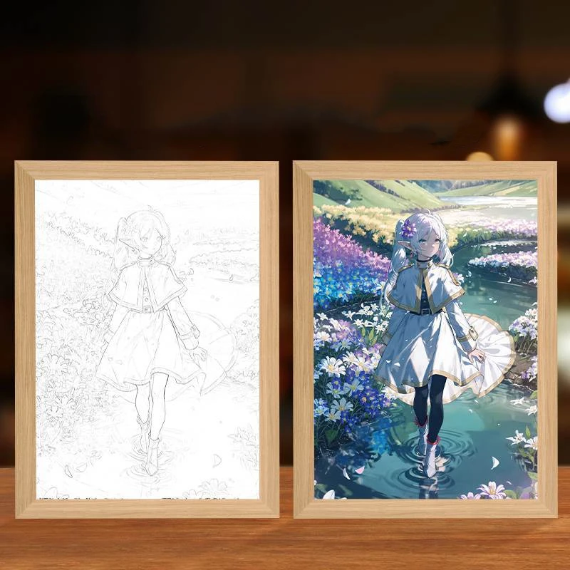 Anime Character Photo Frame Frieren: Beyond Journey's End LED Bedroom Decor Frieren Himmel Birthday and Christmas Gifts Toy - Image 6