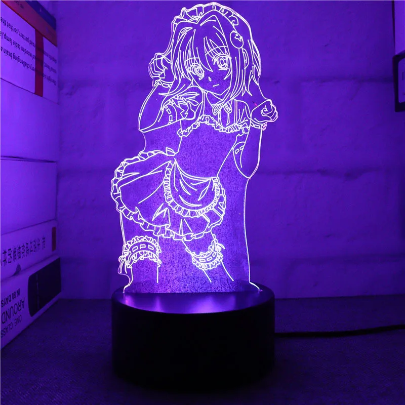 Genshin Impact 3D LED Night Lights Anime Figure Aether Lumine Hu Tao Keqing Klee Qiqi Desk Lamps Kids Kawaii Bedroom Decoration - Image 7