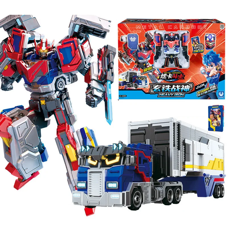 New Metal Cardbot Transforming Robot to Car Action Figures BLUE COP with Card Transformation Car Toys for Child Gift - Image 5