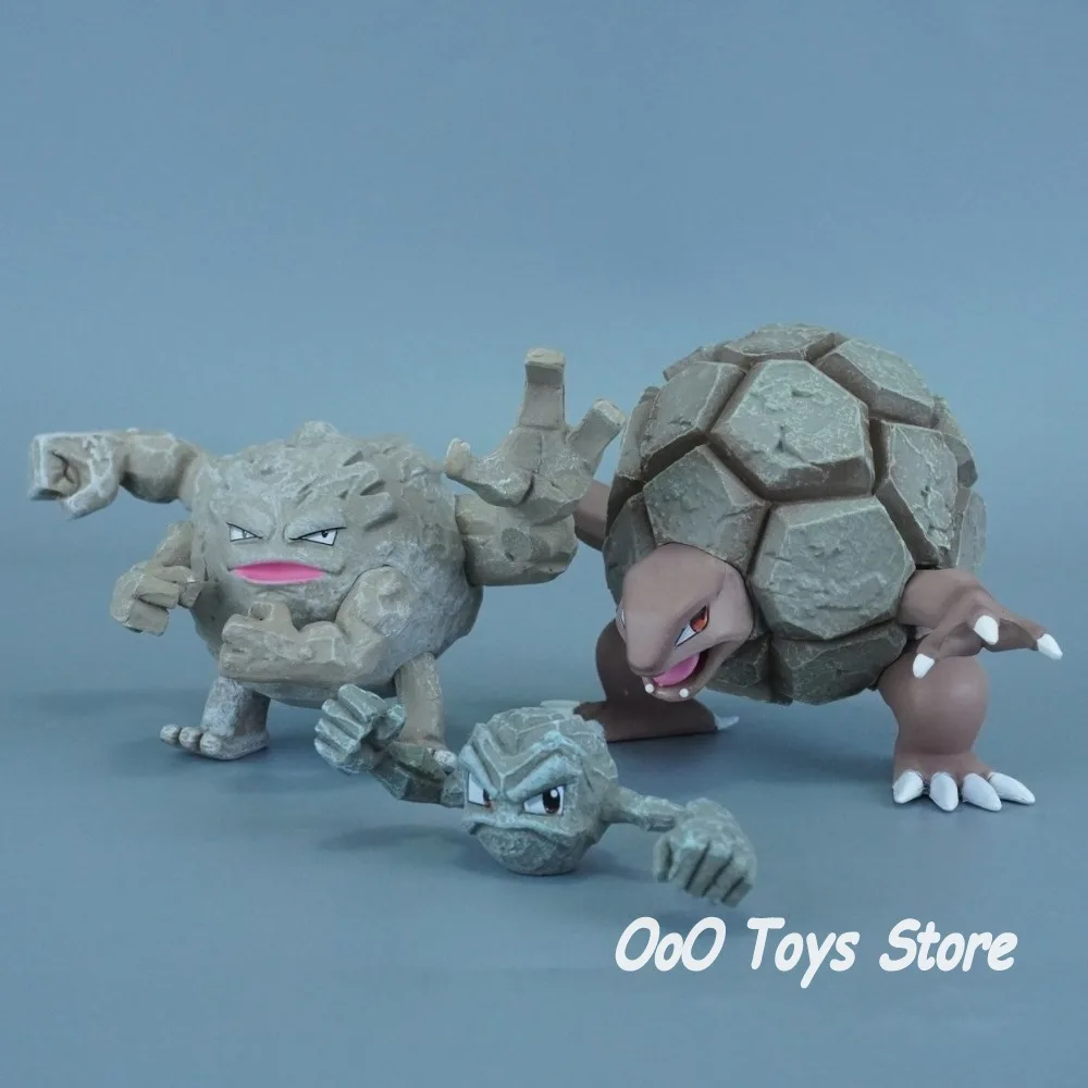Anime Pokemon Figure Geodude Evolutionary Combination Action Figures Pvc Collection Model Toys for Children Gifts 2-7cm