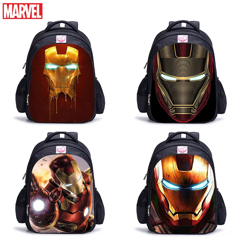 Marvel Avengers Anime Movies Printing Backpack Superhero Iron Man Character Printing Student Waterproof Schoolbag Birthday Gifts