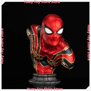 Official 38CM Spider-Man Light-Up Bust, Marvel Avengers Movie Resin Statue, LED Desktop Display Model Collectible Gift