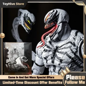 SHF Anti Venom Action Figure White Symbiote Articulated Joints Posable Model Extra Heads Amazing Spider Man Collectible Toy Gift