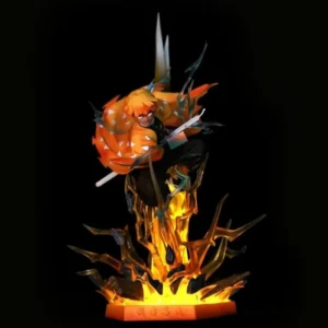 Hot Trend 30cm Anime Demon Slayer Figure Luminous Double Headed Statue Action Figure Model Toys For Boys Birthday Gift