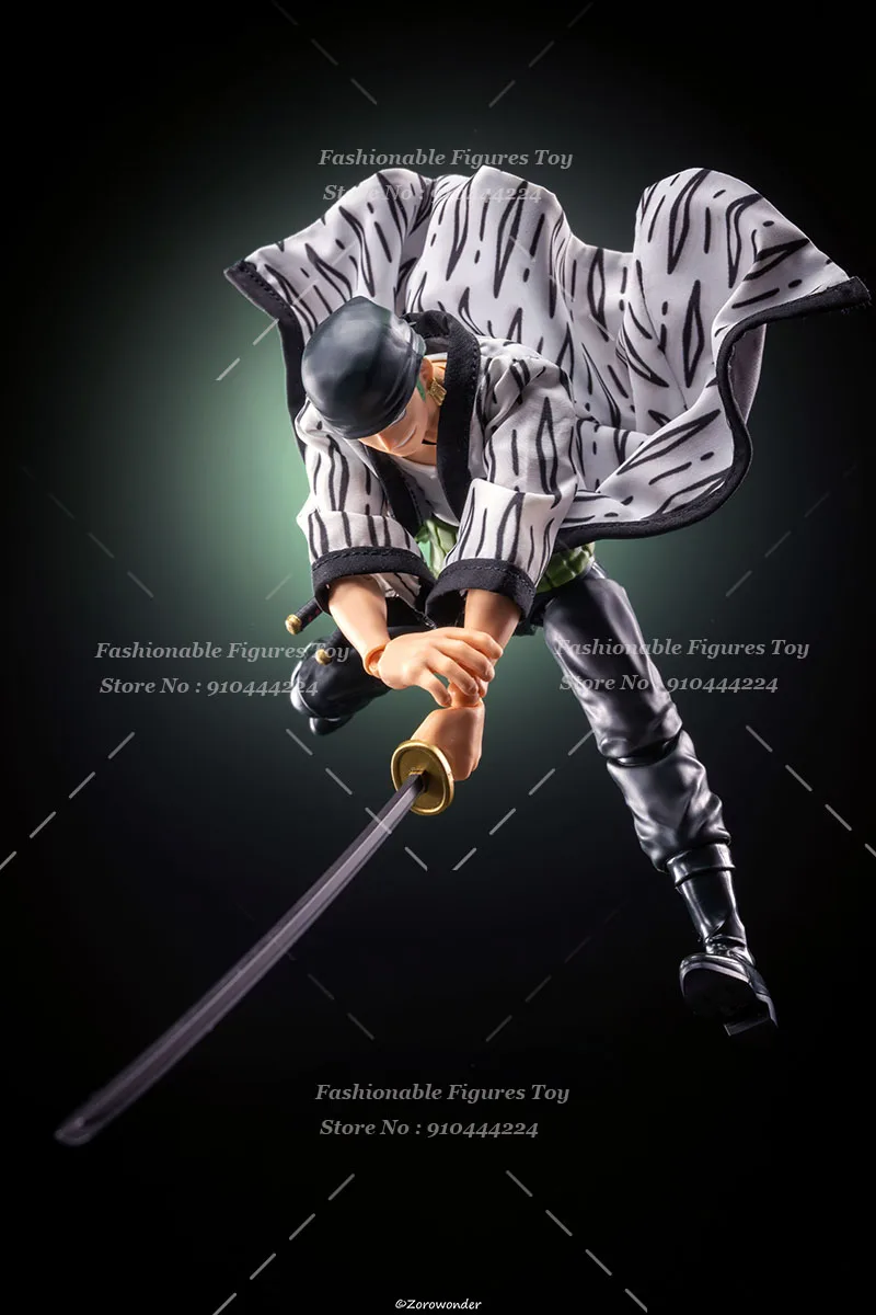 SHF 1/12 Men Soldier One Piece Samurai Zoro Alabasta Windbreaker Printed Coat Scarf With Iron Wire Fit 6Inch Action Figure Body - Image 6