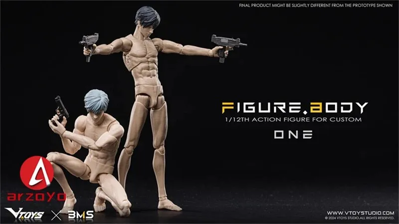 VTOYS X BMS VB002 VB003 1/12 Male Muscle Joint Body White Yellow 16.5cm Super Flexible Action Figure Articulated Model Doll - Image 3