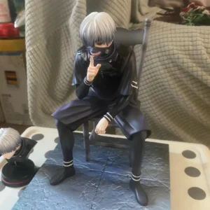 New Tokyo Ghoul Golden Wood Research Statue Model Collectible Figure Sitting Pose In Box Anime Surrounding Sculpture Toy Gift