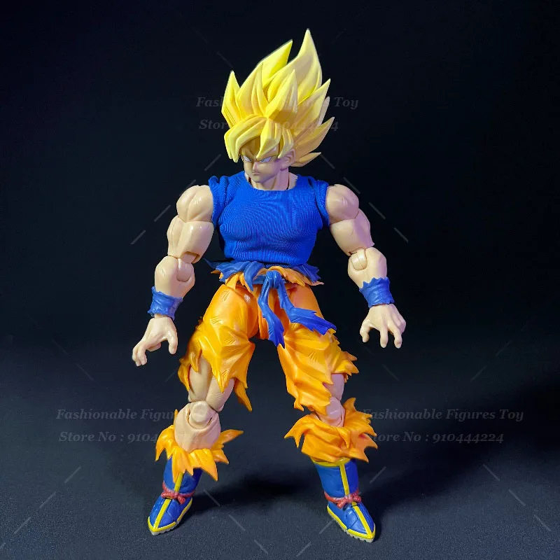 SHF 1/12 Men Soldier Vest Super Saiyan 3 Goku Son Goku Dragon Ball Battle Damaged Top T-Shirt Fit 6Inch Action Figure Body - Image 5