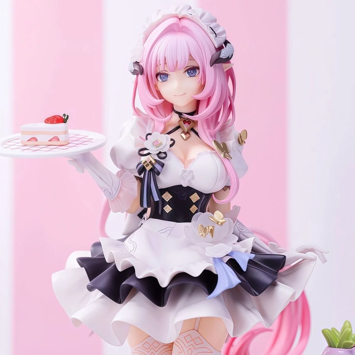 Elysia Maid Anime Figure Pink Sweetheart Dessert Theme Collectible Statue Model Cute Decoration Gift