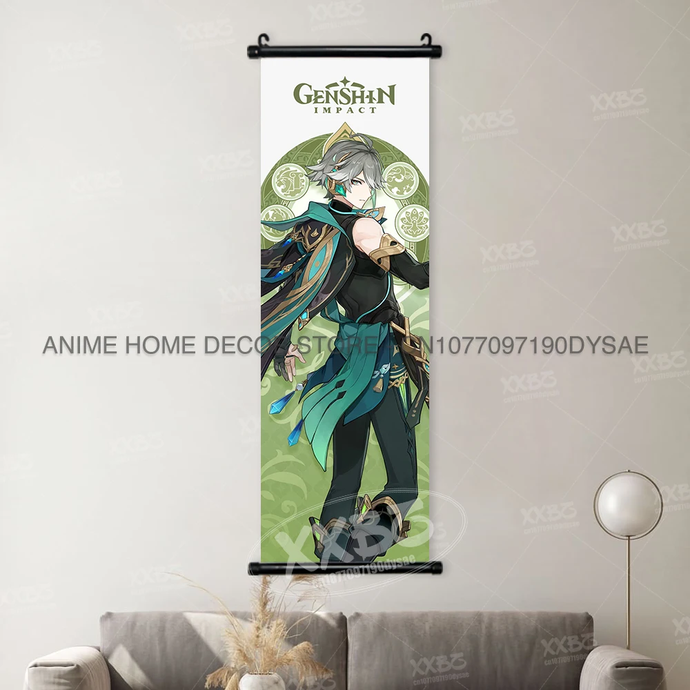 Genshin Impact Poster Arataki Itto Scroll Decorative Picture Barbara Home Decor Sucrose Wall Art Kamizato Ayato Hanging Painting - Image 16
