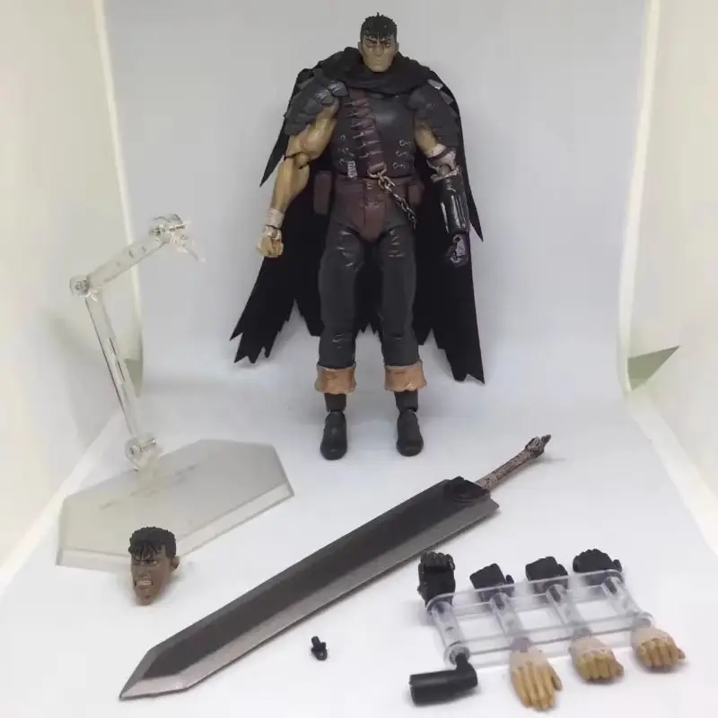 16cm Anime Berserk Guts Black Swordsman #359 Repainted Edition Action Figure Pvc Desktop Model Ornaments Toy Birthday Gift