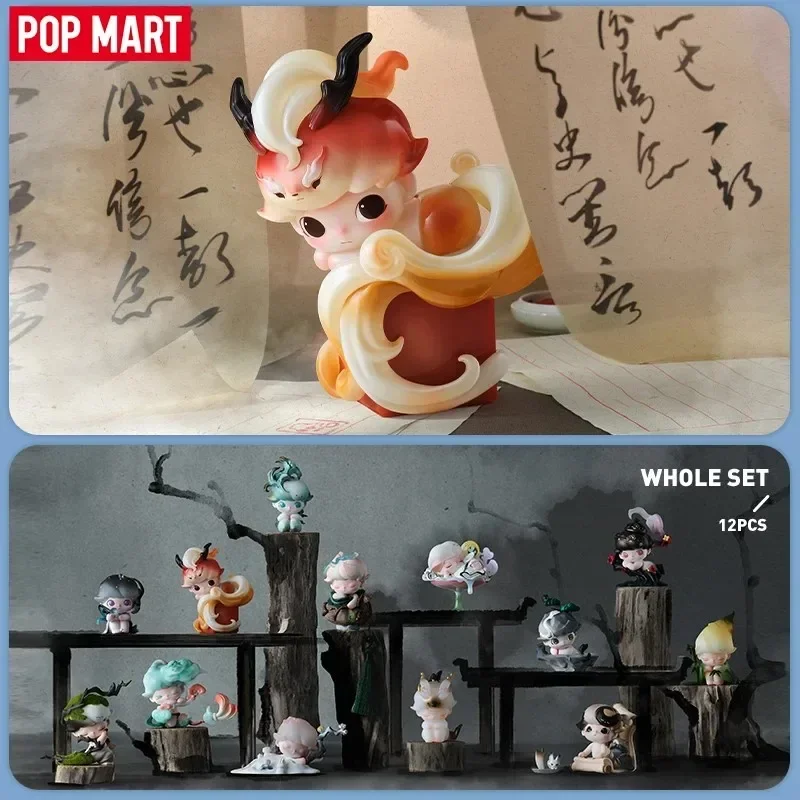 POP MART DIMOO Stories in the Cup Series Blind Box Toys Kawaii Anime Action Figure Caixa Caja Surprise Mystery Box Dolls Girls