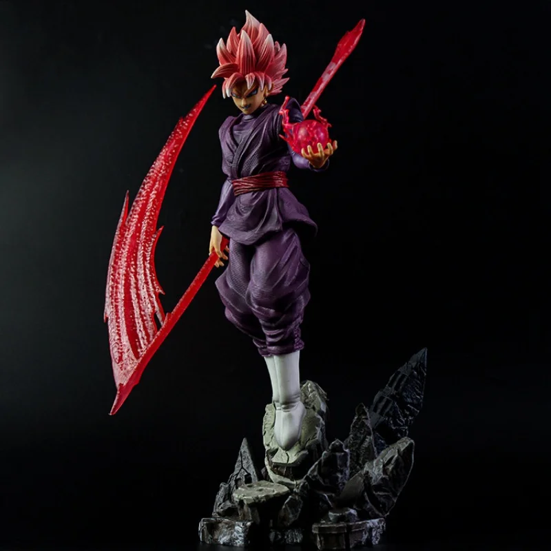 36cm Anime Dragon Ball Black Goku Zamasu Action Figure Super Saiyan Movie Version Dbz Model With  Toys