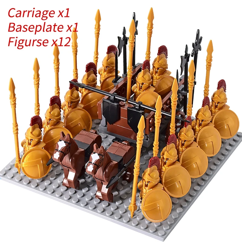 Medieval Knights mini Action Figures Building Blocks Roman Chariot Carriage Soldier War Horse Bricks Toys for Children Gift - Image 27