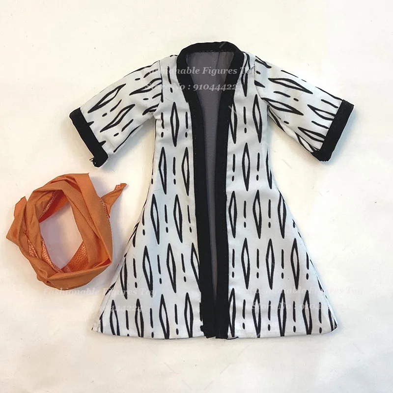 SHF 1/12 Men Soldier One Piece Samurai Zoro Alabasta Windbreaker Printed Coat Scarf With Iron Wire Fit 6Inch Action Figure Body - Image 7