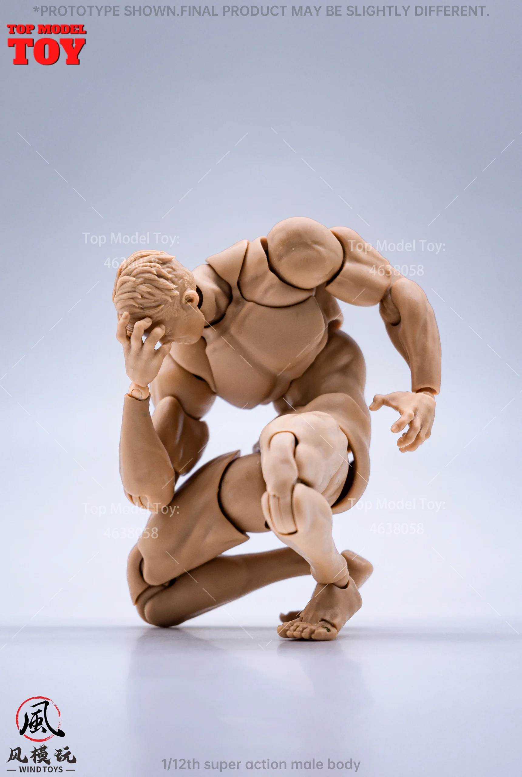 In Stock Wind Toys 1/12 Male Muscle Super Flexible Joint Body 16cm Man Action Figure Doll Model with Head Sculpt 7 Pair of Hands - Image 6