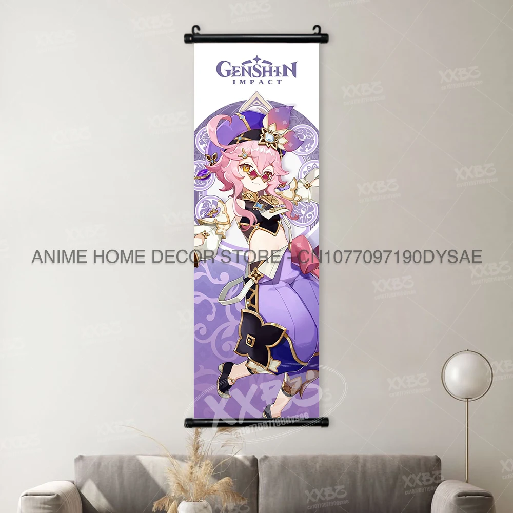 Genshin Impact Poster Arataki Itto Scroll Decorative Picture Barbara Home Decor Sucrose Wall Art Kamizato Ayato Hanging Painting - Image 14