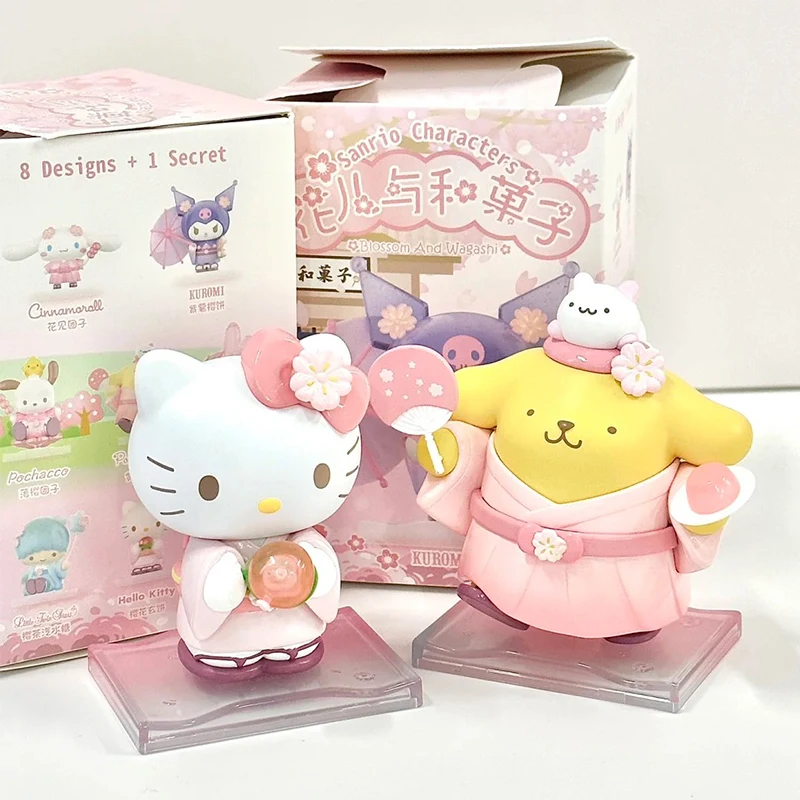 Sanrio Blossom And Wagashi Series Blind Box Cute Kuromi Cinnamoroll Melody Pocahcco Pompompurin Action Figure Suprise Bag Toys - Image 6