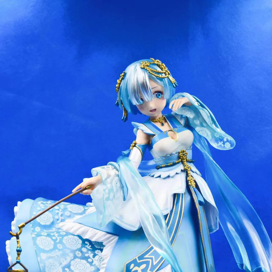 Rem Collectible Action Figure Re Zero Starting Life In Another World Hanfu Style Face Swapable Model With Lantern For Anime Fans