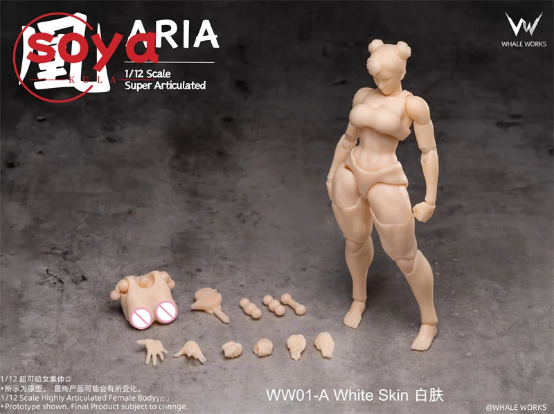 【2026 Q2】WHALE WORKS WW01/02 1/12 Scale ARIA RIN Super Flexible 12" Female Doll with Movable Eyes Head Fat Legs Joint Body - Image 12